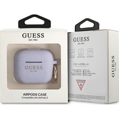 Guess Silicone Glitter Μωβ (Apple AirPods 3)